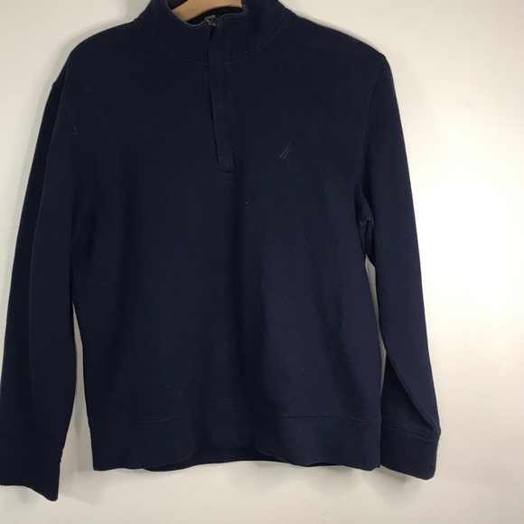 Nautica navy blue quarter-zip ribbed sweatshirt - Picture 3 of 10